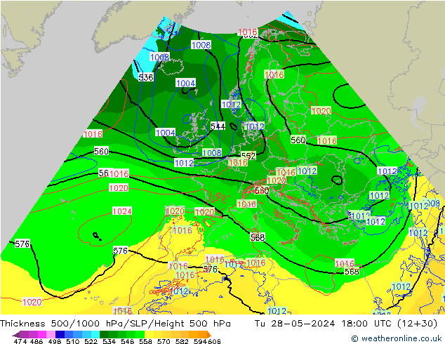 Thck 500-1000hPa Arpege-eu Ter 28.05.2024 18 UTC