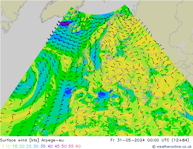 Bodenwind Arpege-eu Fr 31.05.2024 00 UTC