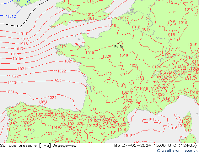 Luchtdruk (Grond) Arpege-eu ma 27.05.2024 15 UTC