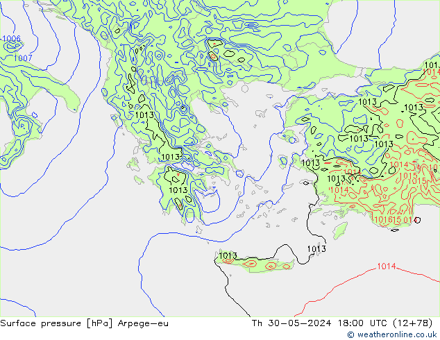 Yer basıncı Arpege-eu Per 30.05.2024 18 UTC