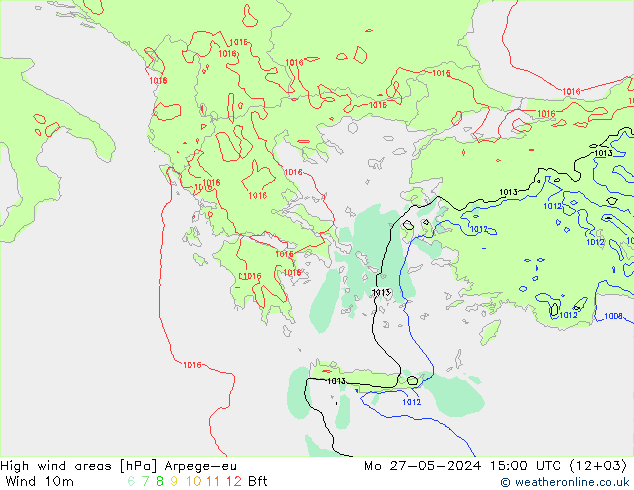 High wind areas Arpege-eu пн 27.05.2024 15 UTC