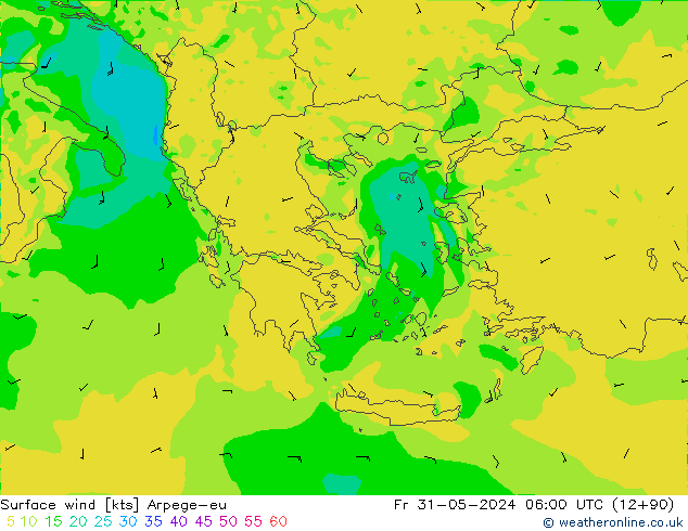 wiatr 10 m Arpege-eu pt. 31.05.2024 06 UTC