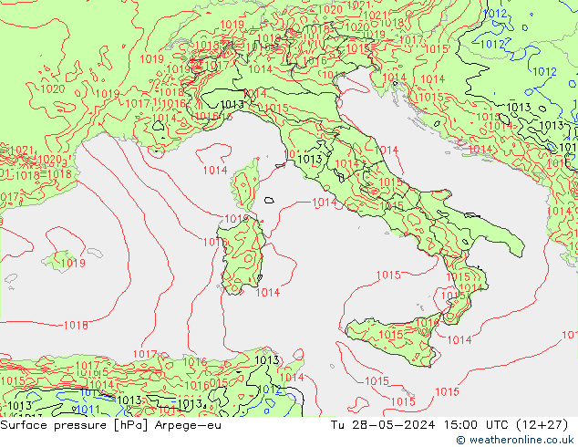 Surface pressure Arpege-eu Tu 28.05.2024 15 UTC