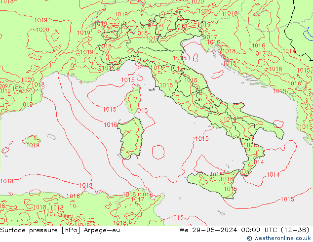 Bodendruck Arpege-eu Mi 29.05.2024 00 UTC