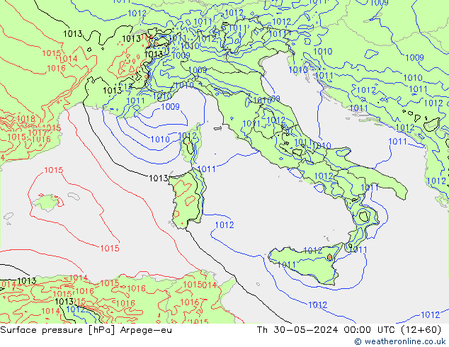 pressão do solo Arpege-eu Qui 30.05.2024 00 UTC