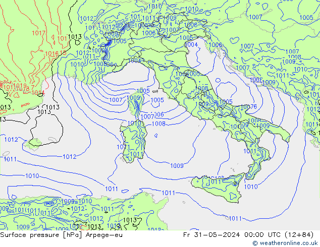 Bodendruck Arpege-eu Fr 31.05.2024 00 UTC