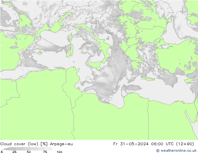 Nubi basse Arpege-eu ven 31.05.2024 06 UTC