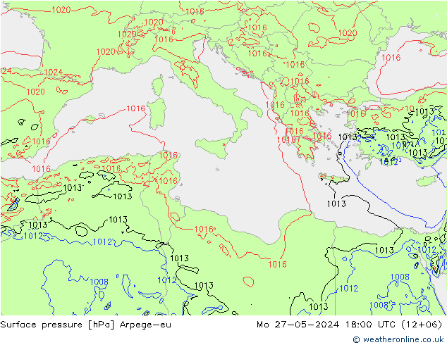 Luchtdruk (Grond) Arpege-eu ma 27.05.2024 18 UTC