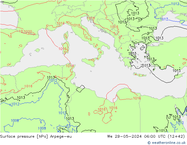 приземное давление Arpege-eu ср 29.05.2024 06 UTC