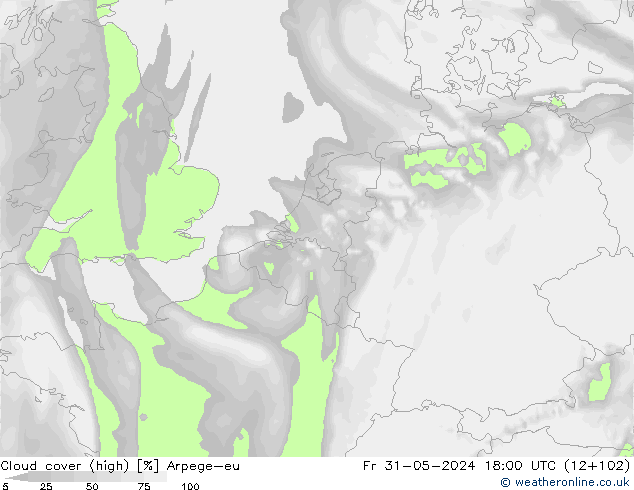 Bulutlar (yüksek) Arpege-eu Cu 31.05.2024 18 UTC