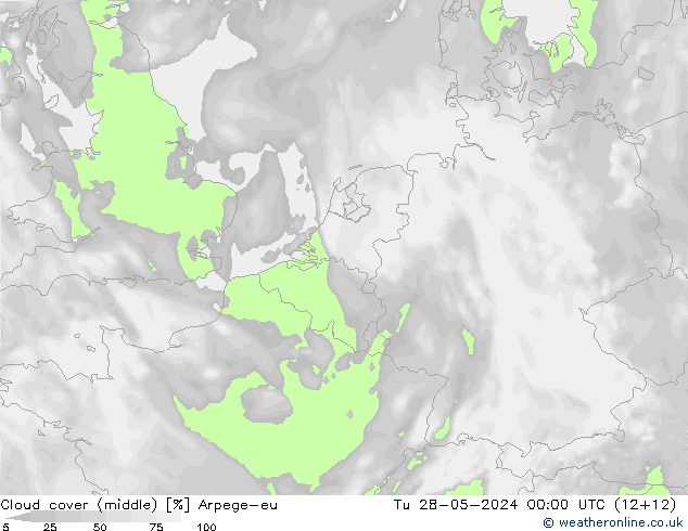 Bewolking (Middelb.) Arpege-eu di 28.05.2024 00 UTC