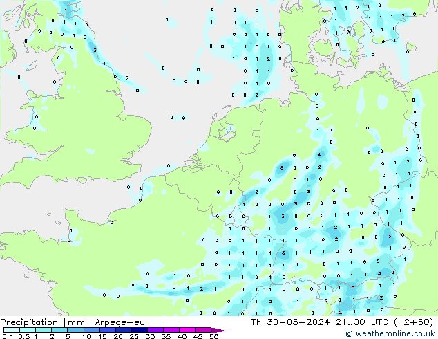 Precipitation Arpege-eu Th 30.05.2024 00 UTC
