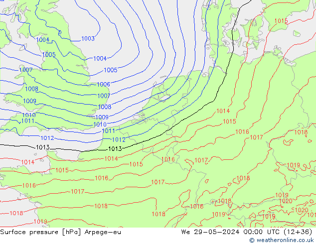 pression de l'air Arpege-eu mer 29.05.2024 00 UTC