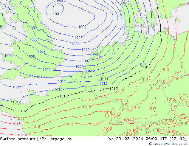 ciśnienie Arpege-eu śro. 29.05.2024 06 UTC