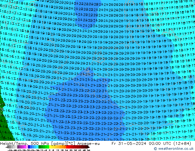 Height/Temp. 500 hPa Arpege-eu Fr 31.05.2024 00 UTC