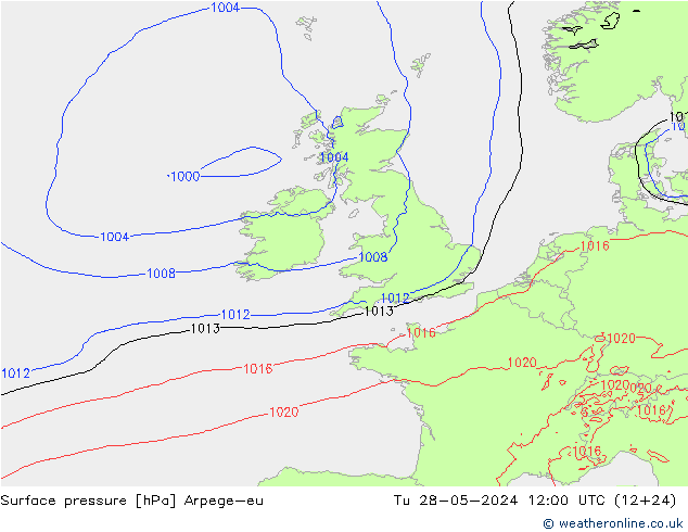 pressão do solo Arpege-eu Ter 28.05.2024 12 UTC