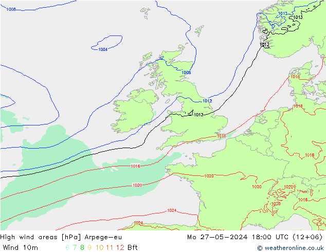 Izotacha Arpege-eu pon. 27.05.2024 18 UTC