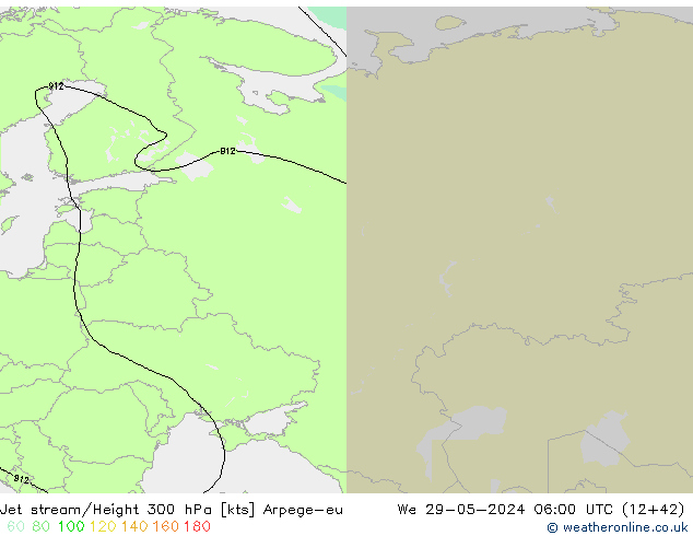 Jet stream/Height 300 hPa Arpege-eu We 29.05.2024 06 UTC