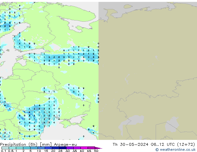 Nied. akkumuliert (6Std) Arpege-eu Do 30.05.2024 12 UTC