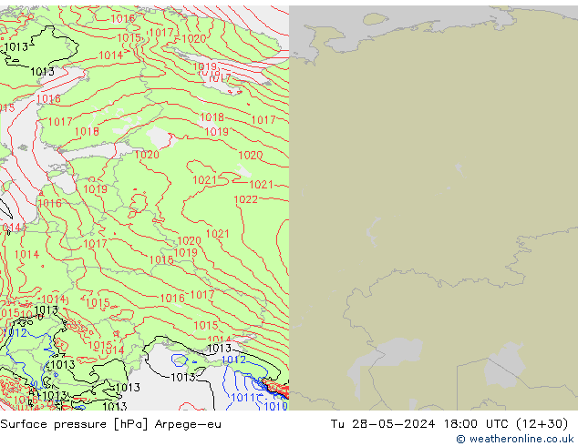 Presión superficial Arpege-eu mar 28.05.2024 18 UTC