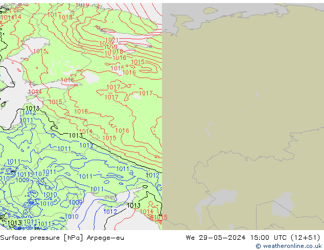 Surface pressure Arpege-eu We 29.05.2024 15 UTC
