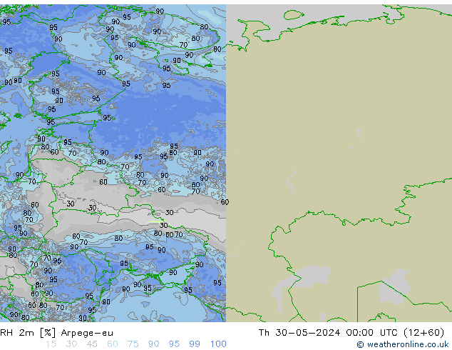 RH 2m Arpege-eu Do 30.05.2024 00 UTC