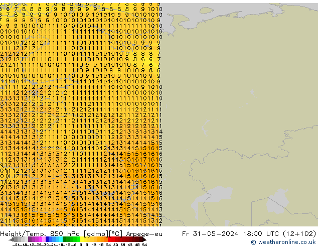 Height/Temp. 850 hPa Arpege-eu  31.05.2024 18 UTC