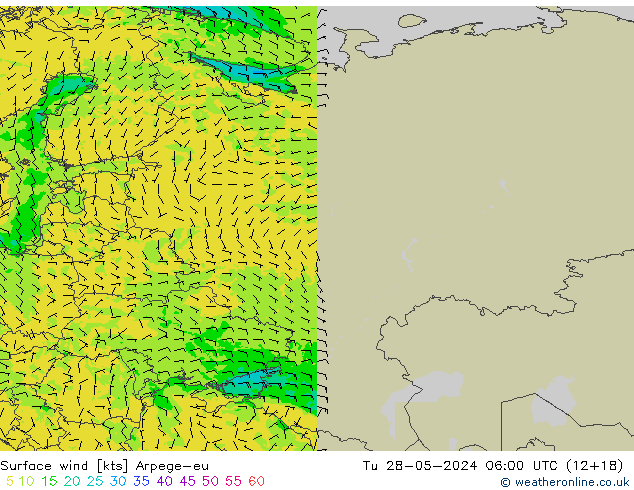 ветер 10 m Arpege-eu вт 28.05.2024 06 UTC