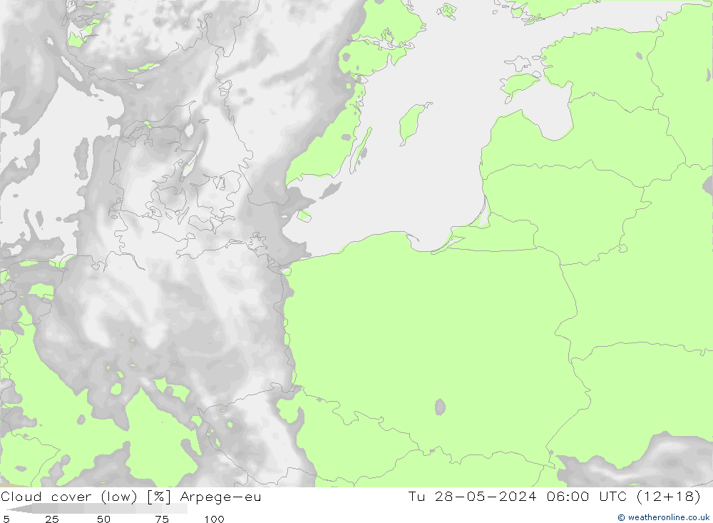 Nuages (bas) Arpege-eu mar 28.05.2024 06 UTC