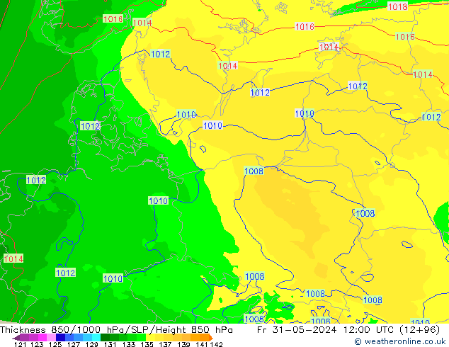 Thck 850-1000 hPa Arpege-eu Pá 31.05.2024 12 UTC