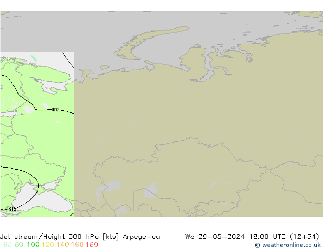 Corriente en chorro Arpege-eu mié 29.05.2024 18 UTC