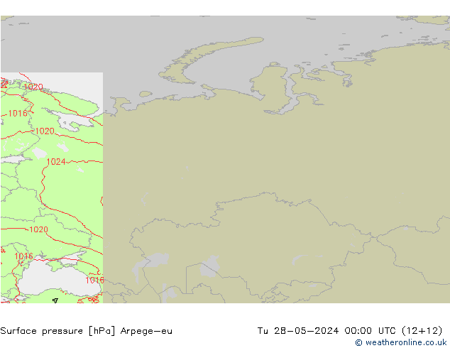 Surface pressure Arpege-eu Tu 28.05.2024 00 UTC