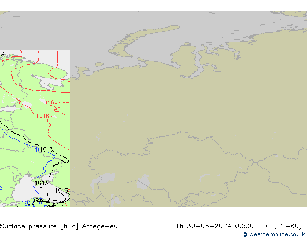 pressão do solo Arpege-eu Qui 30.05.2024 00 UTC