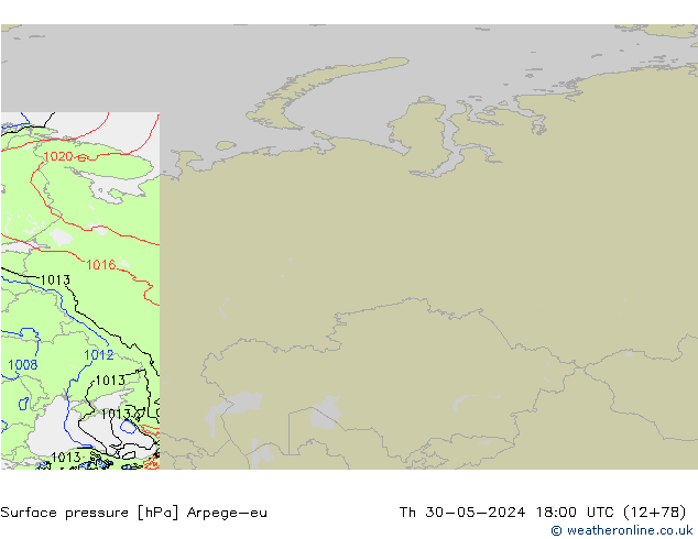 pressão do solo Arpege-eu Qui 30.05.2024 18 UTC