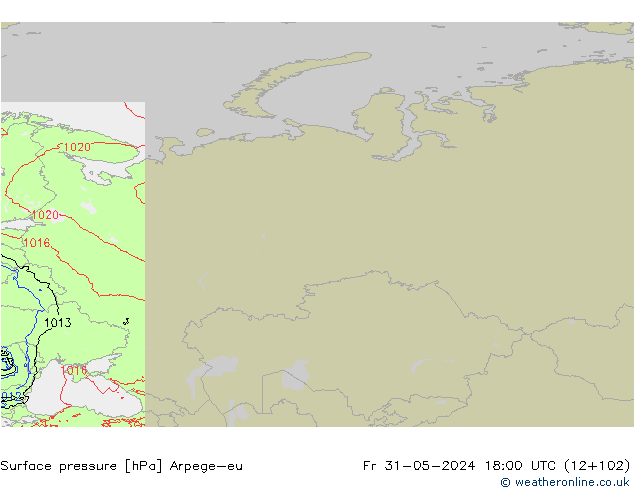 Presión superficial Arpege-eu vie 31.05.2024 18 UTC