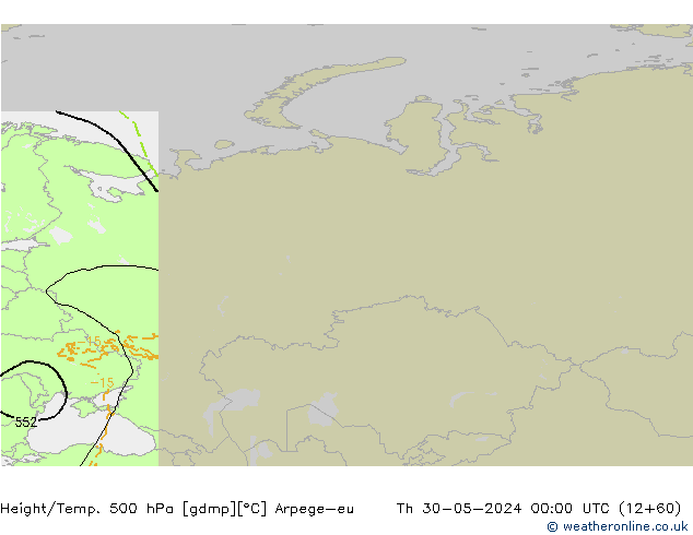 Géop./Temp. 500 hPa Arpege-eu jeu 30.05.2024 00 UTC