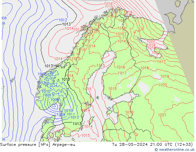 Bodendruck Arpege-eu Di 28.05.2024 21 UTC