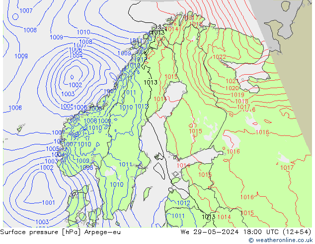 приземное давление Arpege-eu ср 29.05.2024 18 UTC