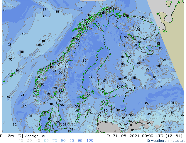 RH 2m Arpege-eu Sex 31.05.2024 00 UTC