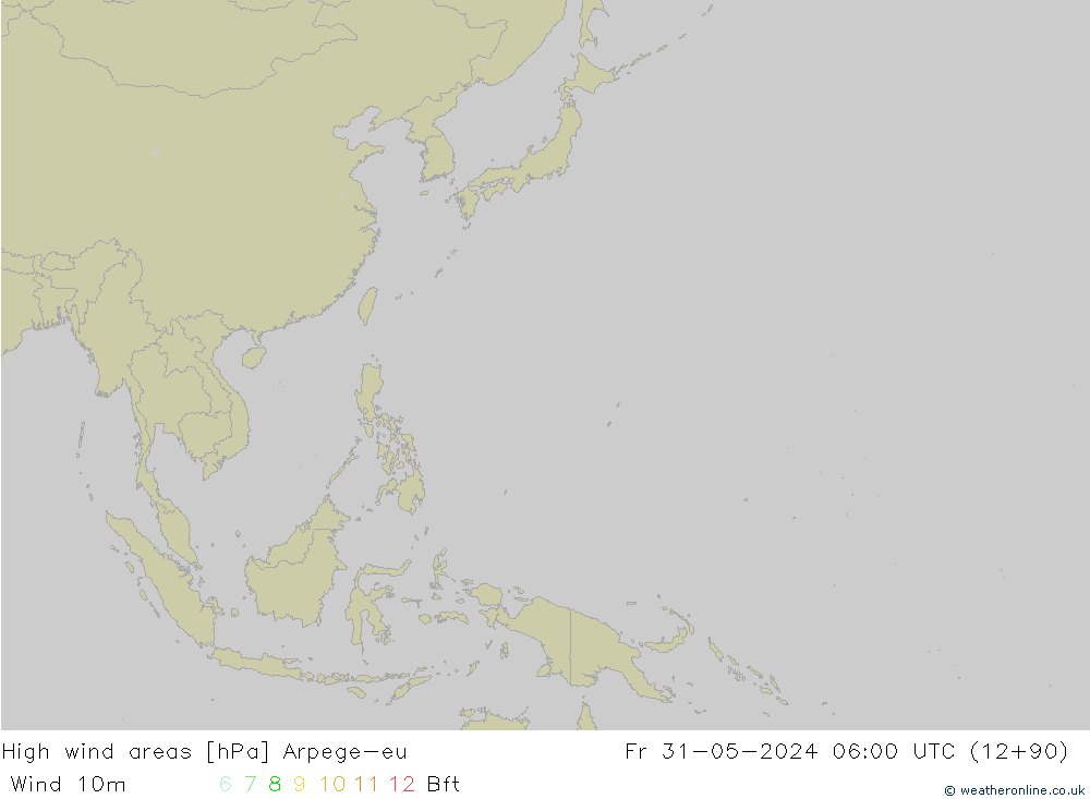 High wind areas Arpege-eu Fr 31.05.2024 06 UTC