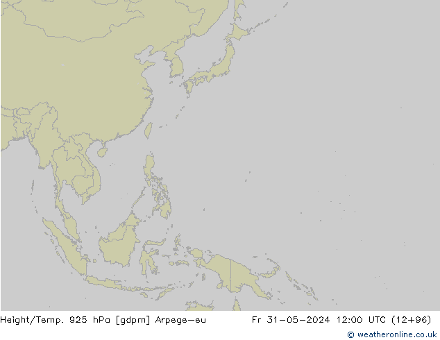 Height/Temp. 925 гПа Arpege-eu пт 31.05.2024 12 UTC