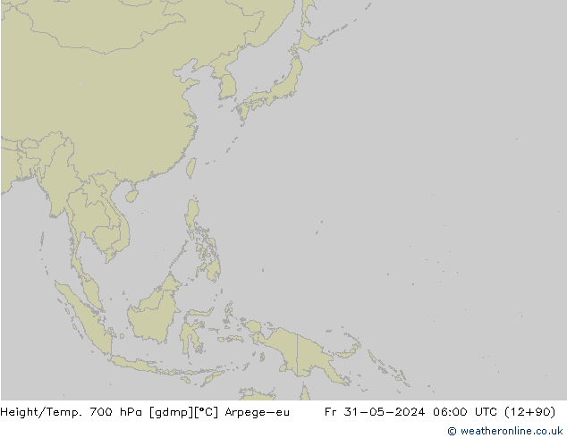 Height/Temp. 700 hPa Arpege-eu Sex 31.05.2024 06 UTC