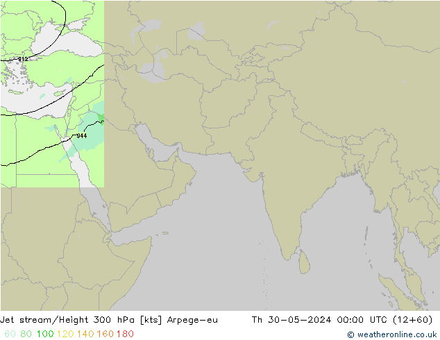 Jet stream/Height 300 hPa Arpege-eu Th 30.05.2024 00 UTC