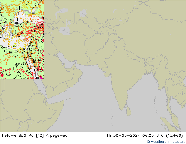 Theta-e 850hPa Arpege-eu Per 30.05.2024 06 UTC