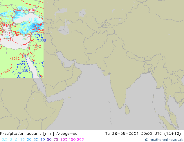 Precipitation accum. Arpege-eu  28.05.2024 00 UTC