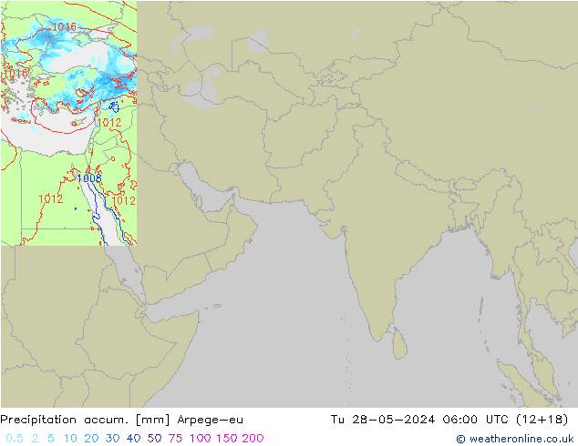 Precipitation accum. Arpege-eu mar 28.05.2024 06 UTC