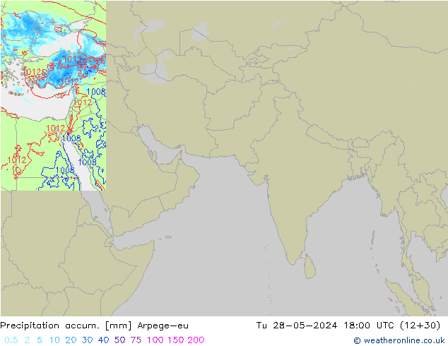 Toplam Yağış Arpege-eu Sa 28.05.2024 18 UTC