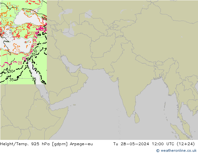 Geop./Temp. 925 hPa Arpege-eu mar 28.05.2024 12 UTC