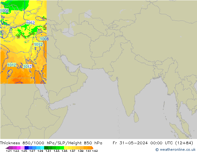 Thck 850-1000 hPa Arpege-eu Fr 31.05.2024 00 UTC