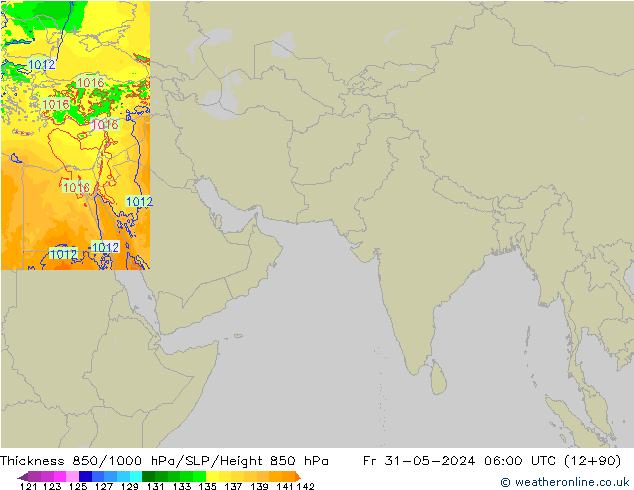 Thck 850-1000 hPa Arpege-eu Fr 31.05.2024 06 UTC